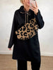 Full Size Casual Drawstring Hooded Sweatshirt Dress Plus Size