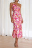 Ruched Printed Single Shoulder Midi Dress test