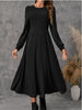 Ribbed Knit Long Sleeve A-Line Midi Dress test