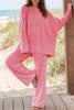 Striped Drop Shoulder Long Sleeve Top and Pants Set test