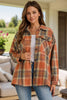 Plaid Collared Neck Long Sleeve Shirt with Chest Pockets test