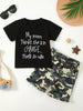 Children's Letter Graphic Tee and Camouflage Shorts Set test