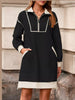 Color Block Quarter-Zip Sweatshirt Dress test
