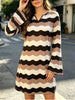 Wavy Striped Flare Sleeve Dress test
