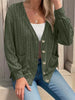 Full Size Button Up V-Neck Long Sleeve Cardigan test