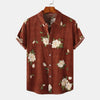 Men's Plus Size Floral Print Short Sleeve Button Down Shirt test