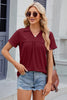 Ruched Johnny Collar Short Sleeve Blouse test