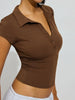 Collared Neck Short Sleeve Top test