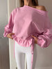 Ruffled Hem One Shoulder Sweatshirt test