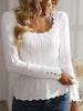 Scalloped Hem Openwork Long Sleeve Knit Top test