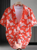 Men's Plus Size Printed Button Up Short Sleeve Shirt test