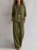 Round Neck T-Shirt and Wide-Leg Pants Set test