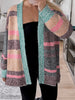 Color Block Striped Side Slit Open Front Cardigan test