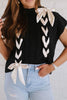 Lace-Up Mock Neck Short Sleeve Sweater test