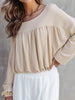 Textured Drop Shoulder Long Sleeve Top test
