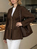 Pleated Waist Blouse with Button Detail test