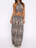 Halter Crop Backless Top and Maxi Skirt Set test