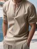 Men's Full Size Button Detail Short Sleeve Shirt Plus Size test