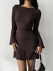 Long-Sleeve Waffle Knit Bodycon Mini Dress test