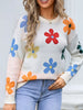 Angel Wings Flower Round Neck Long Sleeve Sweater test