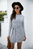 Tied Round Neck Long Sleeve Mini Dress test