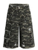 Men's Distressed Camo Print Cargo Denim Shorts test