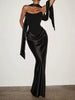 Satin Tube Maxi Dress with Scarf test