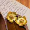 18K Gold-Plated Flower Earrings test