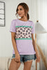 Leopard Color Block Side Slit Tee test