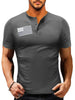 Men's American Flag Short Sleeve Henley Top test