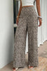Leopard Print High Waist Wide Leg Pants