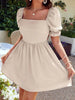 Square Neck Flounce Sleeve Mini Dress test