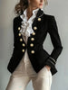 Decorative Button Hight-Low Blazer with Cuff Trim test