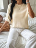 Ribbed Hem Round Neck Sweater test