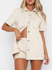 Pocketed Button Up Top and Shorts Set test