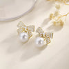 Pearl Bowknot Drop Earrings test