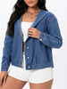 Button Up Hooded Denim Top test