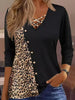 Crisscross Leopard V-Neck Long Sleeve T-Shirt test