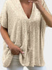 Full Size Sequin V-Neck Short Sleeve Top test