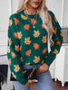 Maple Leaf Round Neck Long Sleeve Sweater test