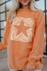 Star Round Neck Long Sleeve Oversize Sweatshirt test