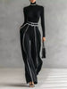 Turtleneck Long Sleeve Top and Contrast Pants Set test
