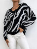 Zebra Print Relaxed Fit Pullover Sweater test