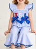 Children's USA Themed Ruffled Sleeve Smocked Jumpsuit test
