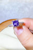 1 Carat Moissanite Platinum-Plated Square Ring test