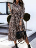 Leopard Print Button-Down Midi Dress with Belt test