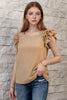 Ruffled Square Neck Textured Cap Sleeve Top test