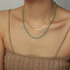 Turquoise Titanium Steel Double-Layered Necklace test