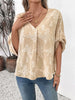Perfee V-Neck Half Sleeve Blouse test