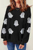 Glitter Round Neck Long Sleeve Sweatshirt test